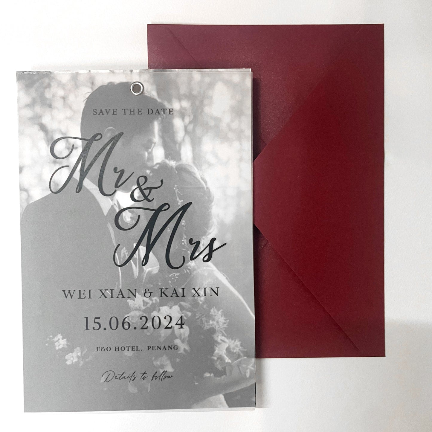 Vellum Wedding Invitation B/W