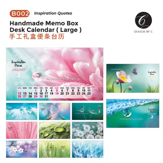 【B002】Handmade Memo Box Desk Calendar (Large)